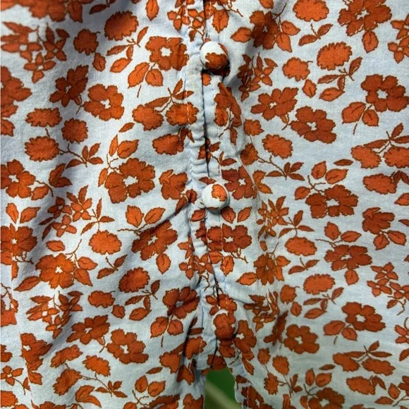 Madewell Rust Floral Midi Dress 10 - Picture 8 of 14